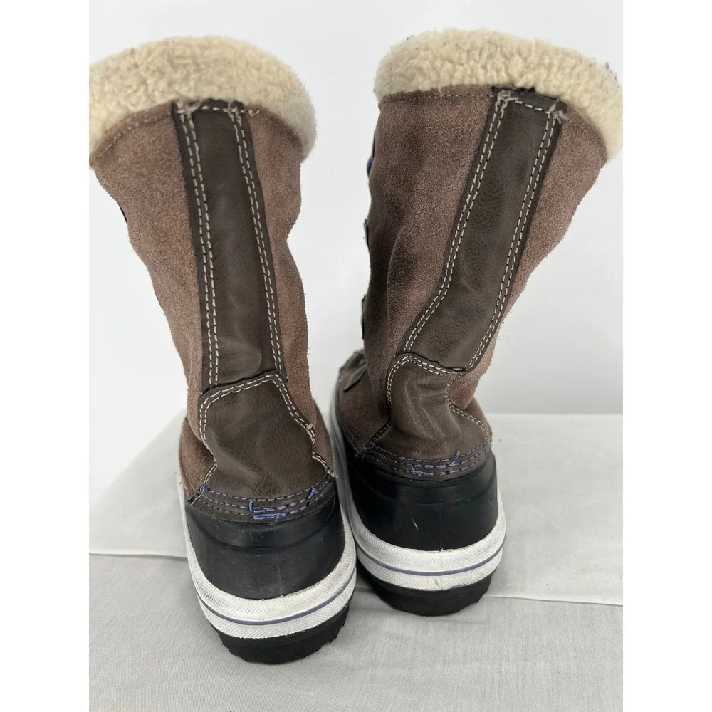 Target Thermolite Men Duck Boots Brown Suede Faux‎ Fur Lined Purple Laces Size 5